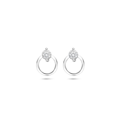 YO&NO Oorknoppen zirkonia - Dames - 10.5mm - Siraden Vrouw - Gerhodineerd 925 zilver