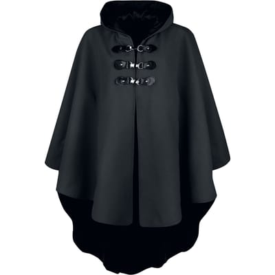 Gothicana by EMP - Gothic Cape - Black cape with hood - XS-M - voor Vrouwen - zwart