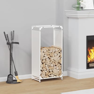 vidaXL - Brandhoutrek - 44x28x90 - cm - koudgewalst - staal - wit