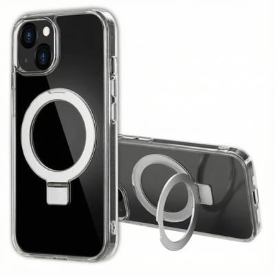 Accezz Hoesje - Geschikt voor Apple iPhone 13 - Ring Stand Backcover geschikt voor MagSafe - Transparant