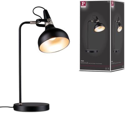 LED-tafellamp Juna E14 max. 20W Zwart mat, Champagne Metaal
