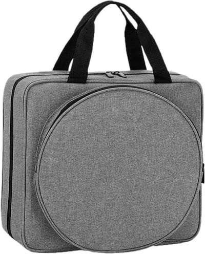 Borduurwerk Project Tas - Naaibenodigdheden Organizer - Hobby projecten vervoeren - Meerdere compartimenten - 33x30x8cm - Grijs