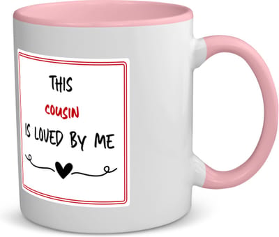 Akyol - this cousin is loved by me koffiemok - theemok - roze - Neef - iemand die houdt van zijn neef - verjaardag - cadeautje voor neef - neef artikelen - kado - geschenk - 350 ML inhoud
