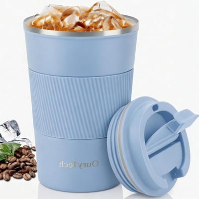 Dubbelwandige Isolerende Koffiemok 380ml, Lekvrije Reismok, Houdt Dranken Warm en Koud, Ideaal voor Koffie en Thee