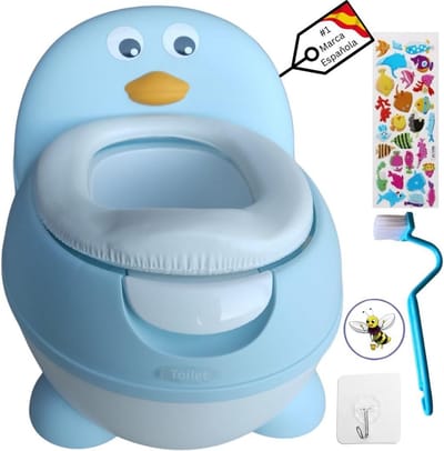 Potje voor peuters - Blauw Pinguïn - Toilet training vanaf 18 maanden - Veilig en comfortabel met antislip onderzijde