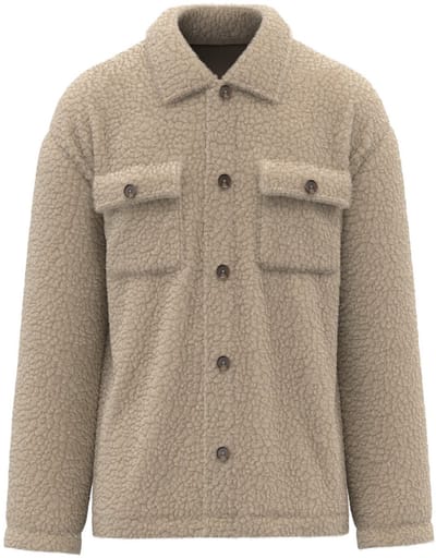 Spasso Uniseks sherpa-overshirt met afhangende schouders SP508 - Wet Sand - 3XL