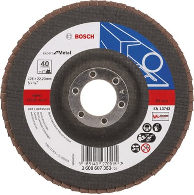 Bosch Accessories 2608607353 2608607353 Lamellenschijf Diameter 125 mm Boordiameter 22.23 mm Korrelgrootte (num) 40 Metaal 1 stuk(s)