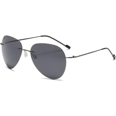 Hoge Kwaliteit Heren Ultralicht Titanium Pochromische Lens Zonnebril Randloos Luchtvaart Stijl Ontwerp Nachtzicht Bril gray