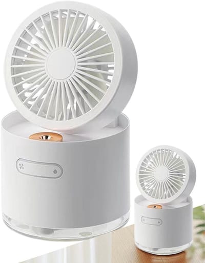 longziming -Draagbare Ventilator - Handheld Koeler - Mist Ventilator - Verfrissende Nevelfunctie - Geluidarme Borstelloze Motor - Vouwbaar En Lichtgewicht - Ideaal Voor Reizen En Buitenactiviteiten - 1 Stuk