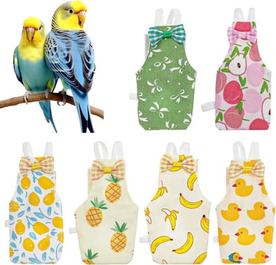 Herbruikbare vogel luiers - 6 stuks wasbare en waterdichte luiers voor papegaaien, parkieten en andere vogels, ideaal voor huisdieren en kippen