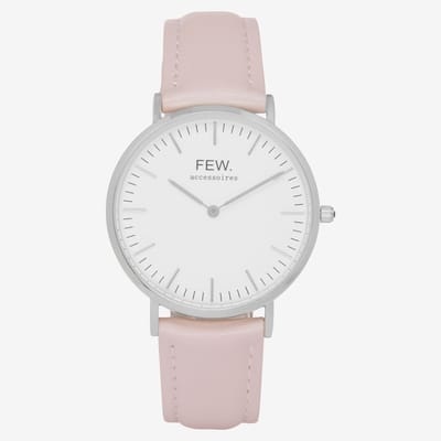Bellezza Grande Silver Dusky Pink Leather