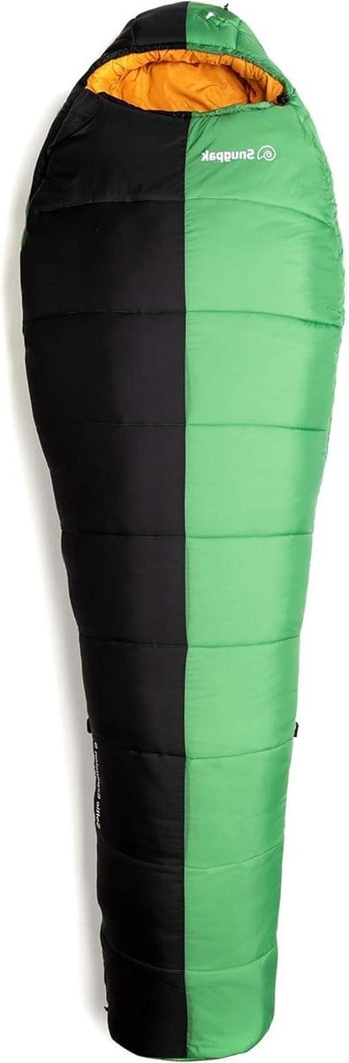 Mummy Slaapzak - Outdoor Slaapzak - Kamperen en Hiken - Uitbreidbaar Paneel Systeem - 220 cm Lengte - Kiwi/Zwart