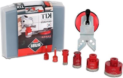 Boorset Diamant - Droogboren Set - Keramiek Boren - Met Titan Finish - 6-delig - Grijs