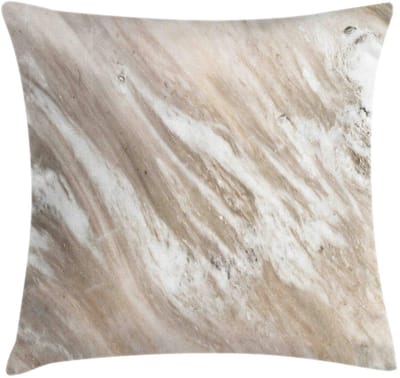 ABAKUHAUS Architectuur Kussenhoes – marmerdesign, 40×40 cm – Warm Taupe/Licht Tan