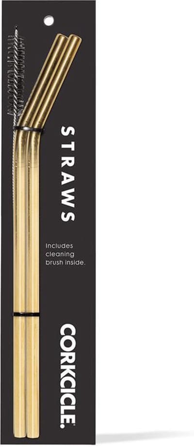 Corkcicle Gold Tumbler Straw (2 pack w cleaner)