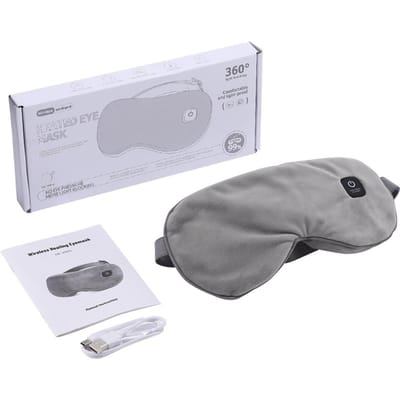 Masque Oculaire Chauffant Sans Fil Électrique Compresse Chaude Appareil de Massage des Yeux Minuterie Intelligente Chauffage 3 Vitesses Masques Oculaires Pour Yeux Secs Masque de Sommeil grise
