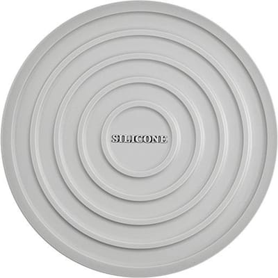 Tapis d'isolation thermique rond épaissi pour casserole et bol Tapis de table à manger antidérapant résistant aux brûlures et aux hautes températures Sous-verre grise