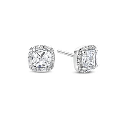 TI SENTO Dames Oorbellen - 925 zilver - Zirconia wit - 78029ZI