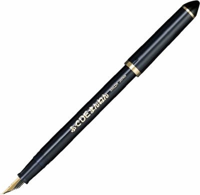 Sailor Fude-De-Mannen Script Kalligrafie Pen Navy, Nib Angle 40 °C + Converter + 14 Cartridges