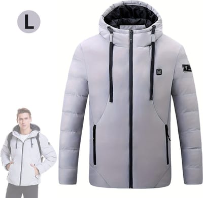 Bovista Verwarmde Jas - Heating Jacket - Thermo Jas - Elektrische Kleding - Jas Met Verwarming - Heren - Maat L - Grijs