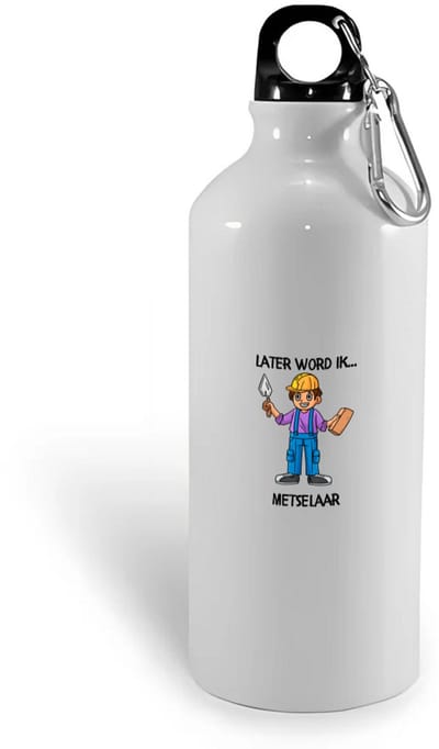 Hacebo® - Later word ik metselaar waterfles - Bouwvakker - Baby's - cadeau voor een baby - cadeau voor een peuter - kraamcadeau - bouwvakker - timmerman - werken in de bouw - stukadoor - water fles - 400ML
