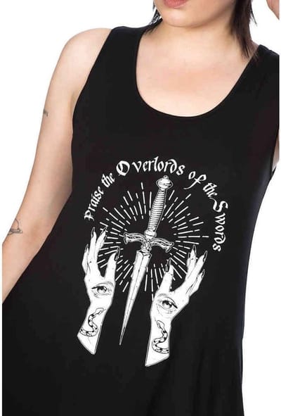 Banned - HANDS & DAGGER Mouwloze top - XL - Zwart