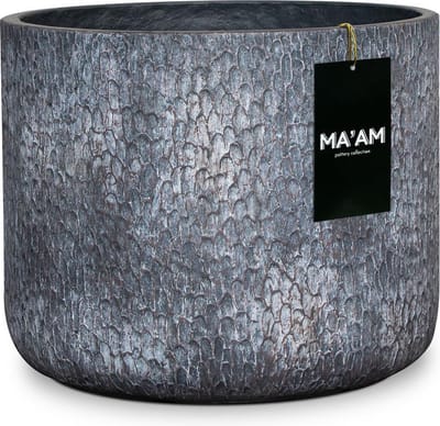 MA'AM Pottery Eden bloempot cilinder - 32x26 - industrieel grijs - stoere plantenpot voor buiten / binnen
