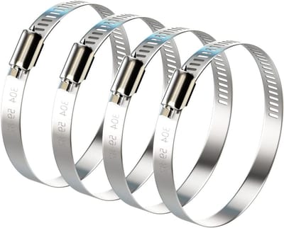 Verstelbare RVS Slangklemmen 3 Inch - 4 Stuks Worm Gear Klemmen voor Brandstofslangen, Luchtkanalen en Droger Ventilatie