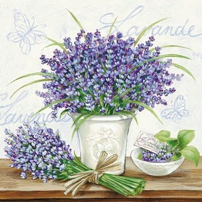 Ambiente - Lunch servetten - Lavender Scene Cream