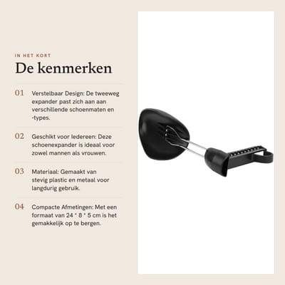 Dailygoods- Schoenenspanner Duurzaam - Opvouwbaar - Verstelbaar - Heren 42-45 - Schoenenoprekker - Voor leren/sport/casual schoenen - Schoenversteller