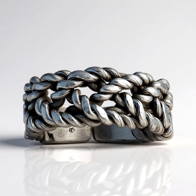 Cavill - Zilveren Damesring - 925 Sterling Zilver - Gedraaid Maaspatroon - Brede Matglans Ring - Nan Collectie - Elegant & Modern - Maten 16-20