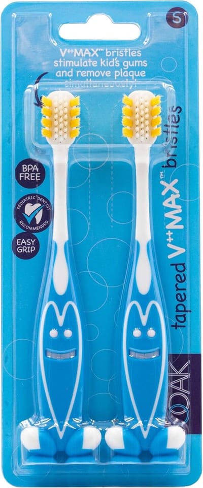 Kindertandenborstel Blauw Happy Face – Zachte Reiniging voor Jong Kindergebit