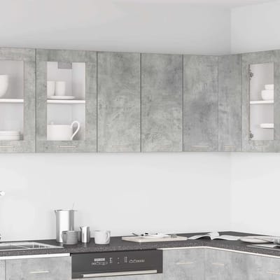 vidaXL - Keukenbovenkast - 60x31x60 - cm - spaanplaat - betongrijs