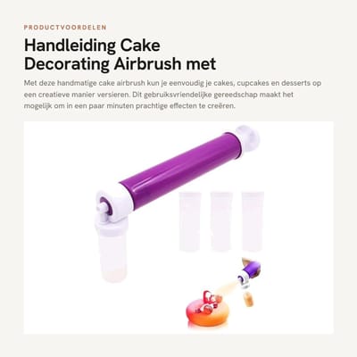Dailygoods - Handleiding Cake Decorating Airbrush met 4 Flesjes