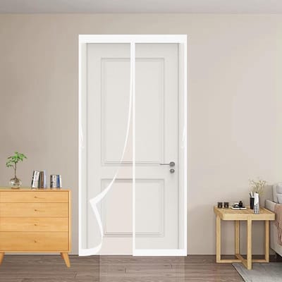 Magnetisch Hor - Insectenhor Raam - Buitenhouden Insecten - Automatische Sluiting - 84 x 220 cm - Wit