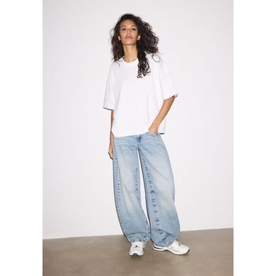 Stradivarius Oversized T-shirt met korte mouw  Wit XS