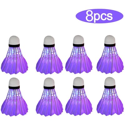 4/8 Stuks Verlichting Badminton Schuimbal Kop Lichtgevend Kleurrijk Shuttlecock Buitengebruik Actief Entertainment Nacht Training Bal