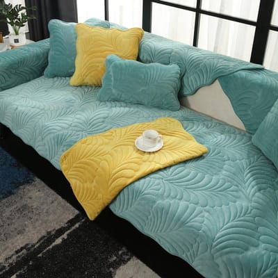 Nordic Zacht Velours Pluche Gewatteerde Bankhanddoek Verdikken Kort Pluche Sectiebankhoes Antislip Bankhoezen voor Woonkamer 70x70cm 1pc