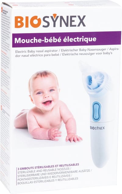BioSynex Elektrische Neuszuiger voor Baby's - 3 Opzetstukken op Leeftijd - Steriliseerbaar