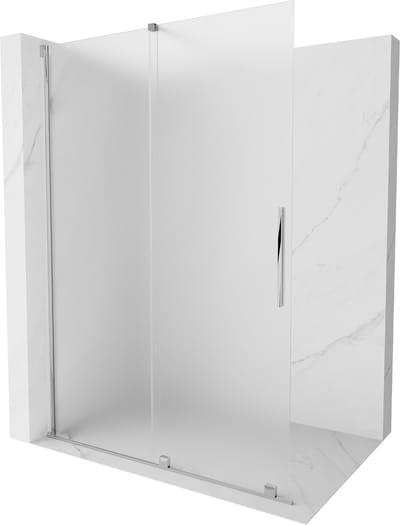 Mexen Velar schuifbare douchewand Walk-in 130 x 200 , ijsglas 8 mm, chroom - 871-130-000-33-01