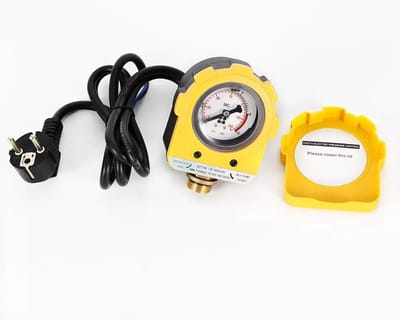 Pompschakelaar - Automatische Pompbesturing - Waterleiding Beheer - Instelbare Drukregeling - NPT 1/2 Inch - Geel