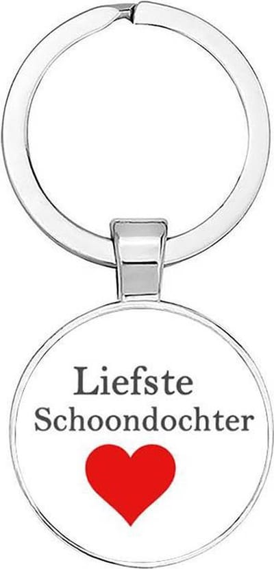 Akyol - liefste schoondochter Sleutelhanger - Schoondochter - de allerliefste schoondochter - schoondochter - koude kant - schoonfamilie - 2,5 x 2,5 CM