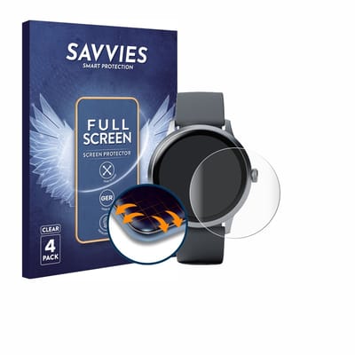 Savvies - Screenprotector voor Pebble Round 2 - Folie Beschermfolie transparant volledig dekking 4 Stuks