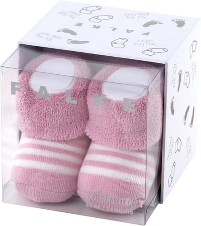 FALKE Erstlingsringel eenkleurig katoen sokken baby roze - maat 50-56