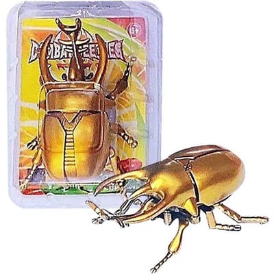 Accessoires de farces créatifs Modèle d'insecte mobile Scarabée à remonter pour enfants Jeu de société à remonter pour animaux Cadeau pour la fête des enfants or