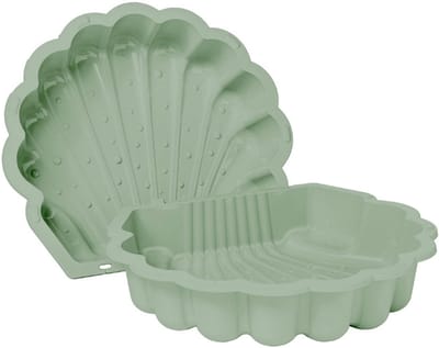 Zandbak schelp pastel licht groen 2-delig88 x 77cm x 36 cm SwingKing Zandbak / waterbak met deksel