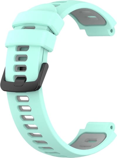 Siliconen bandje - geschikt voor Garmin Forerunner 220 / 230 / 235 / 620 / 630 / 735XT / Approach S20 / S5 / S6 - mintgroen-grijs