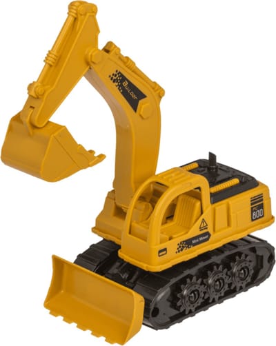 Out of the Blue graafmachine speelgoed met wrijvingsmotor - beweegbare arm - 16 cm - display.