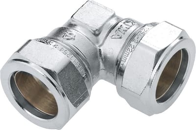 Bonfix vernikkelde knel knie 15mm gastec / kiwa