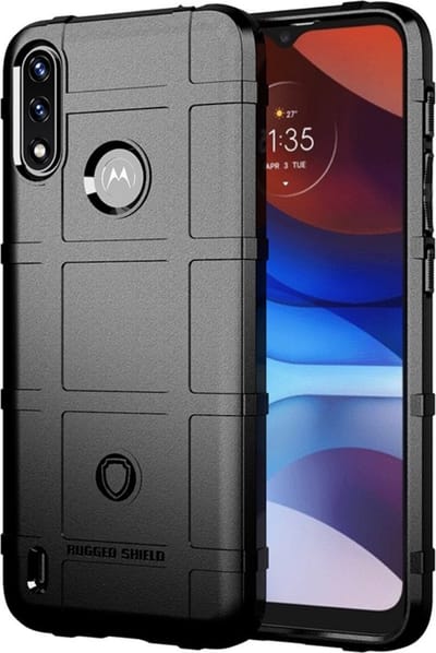 Coverup Hoesje - Geschikt voor Motorola Moto E7i Power / E7 Power Hoesje - Coverup Rugged Shield TPU Back Cover - Zwart